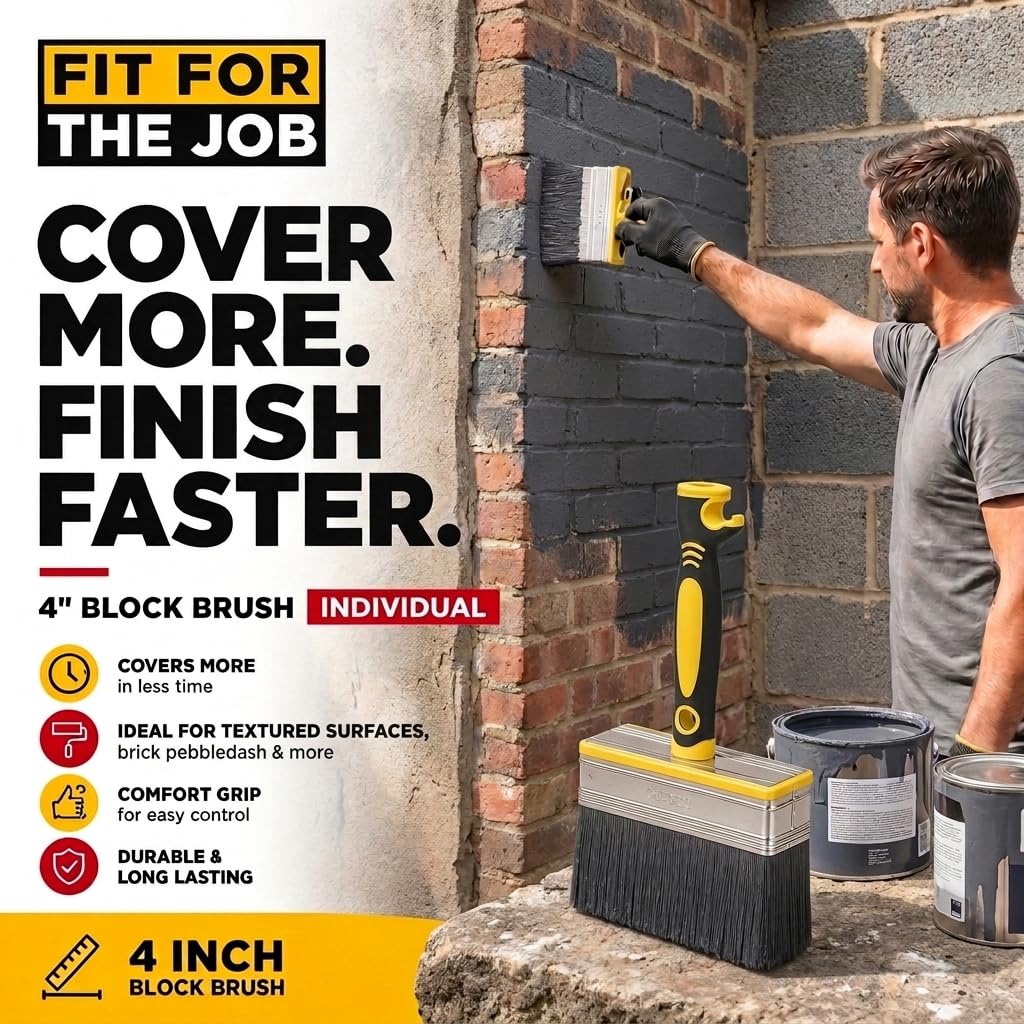 Fit For The Job Block Brush 4 inch Large Capacity for Emulsion
