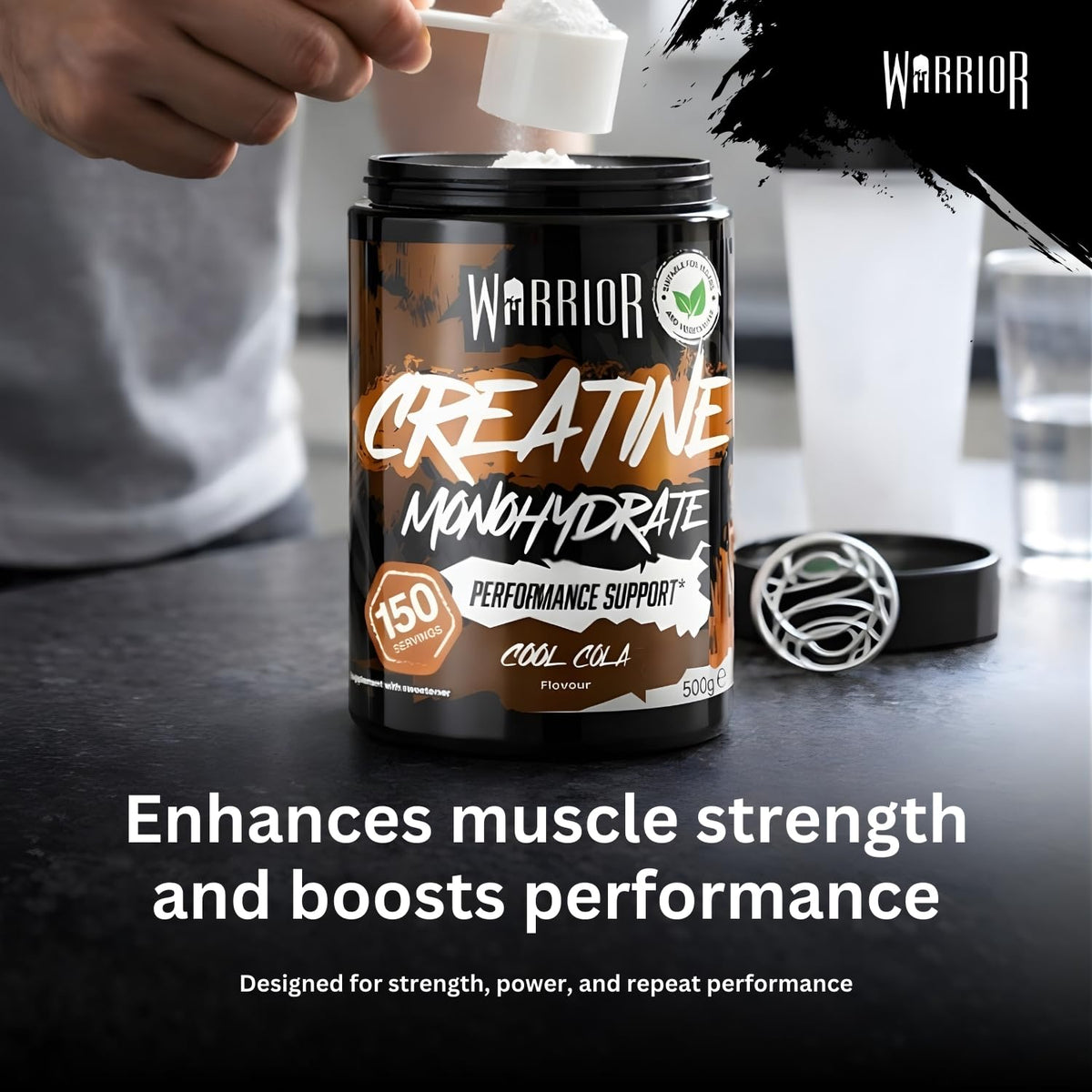 Warrior Creatine Monohydrate Powder 500g Pure Micronised (166 Servings)