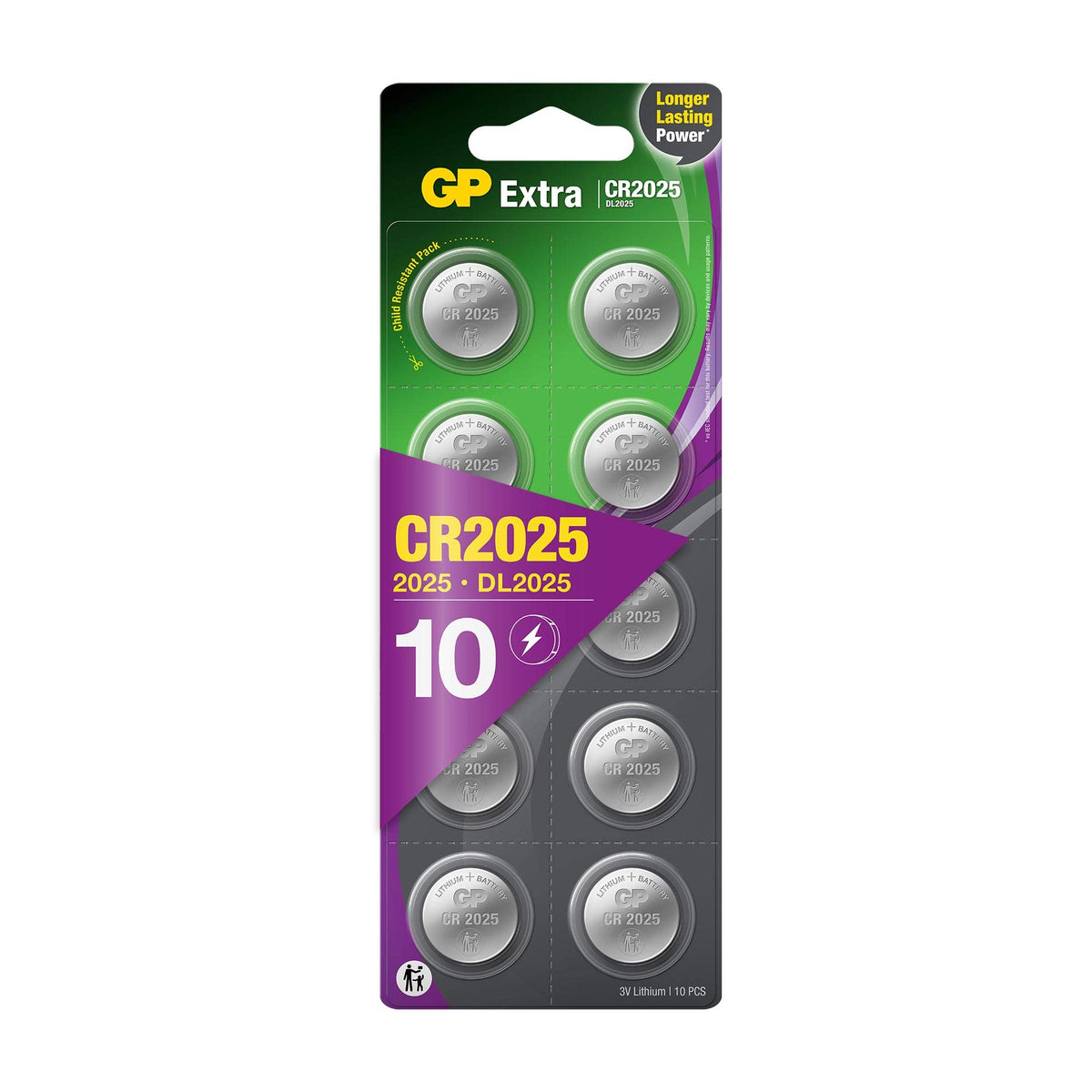 GP CR2025 3V Lithium Coin Cell Batteries – Pack of 20, Car Key Fob