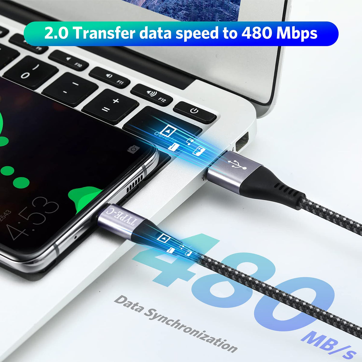 USB C Charger Cable 3M 3Pack,Extra Long USB to USB C Fast Charging Cable Braided,3A USB Type C Lead Fast Charge Compatible with Samsung Galaxy S21 S22 Plus S23 S20 S10,A54 A21s A20e,Xperia,PS5,Switch
