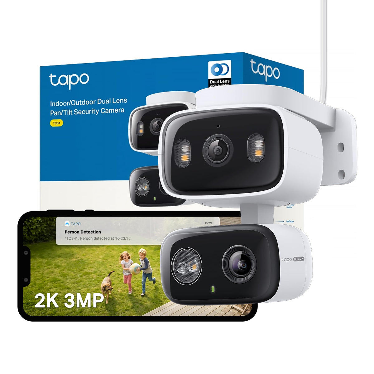 Tapo C216 2K 3MP Pan/Tilt Indoor Outdoor Security Camera Spotlights Camera