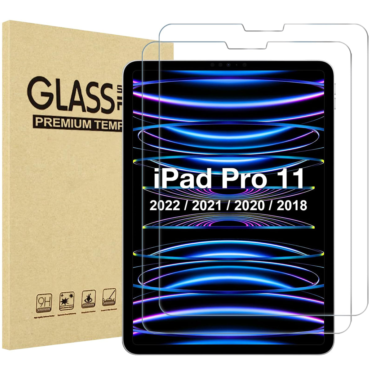 ProCase 2 Pack Screen Protector for iPad A16 2025 11th 11"/10th 2022 10.9"