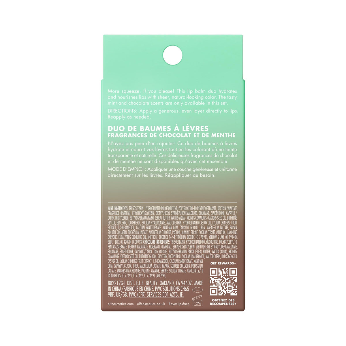 e.l.f. Squeeze Me Lip Balm Duo, Moisturizing Lip Balm for a Sheer Tint of Colour, Infused with Hyaluronic Acid, Vegan & Cruelty-Free, CHERRY/BUBBLEGUM