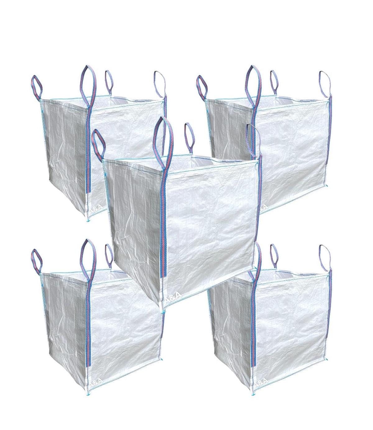 A&A SUPPLIES UK - 1 Tonne Builders Bag 85 x 85 x 85cm FIBC Bulk Jumbo Ton Bags Garden Waste Sack Rubbish Heavy Duty Industrial Woven Material Skip Storage (1 BAG)