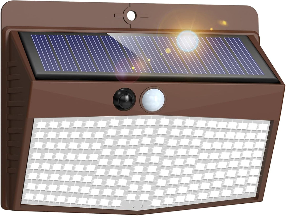 Peasur Solar Security Light Outdoor Motion Sensor, 168 LED Waterproof Solar Wall Light with 3 Modes, PIR Outdoor Sensor Light for Fence, Front Door, Garden, Garage, 1 Pack