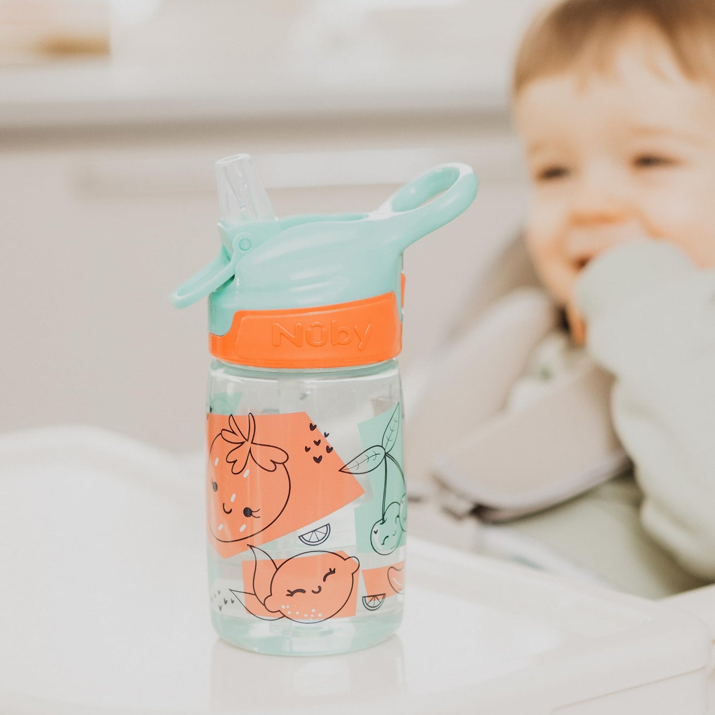 Nuby Incredible Gulp Water Bottle - No Spill Active Toddler Sippy Cup | 360ml / 12oz | Carry Handle | Dishwasher and Microwave Safe | Suitable Beaker for 18 Months Plus (Unicorns, Pack of 2)