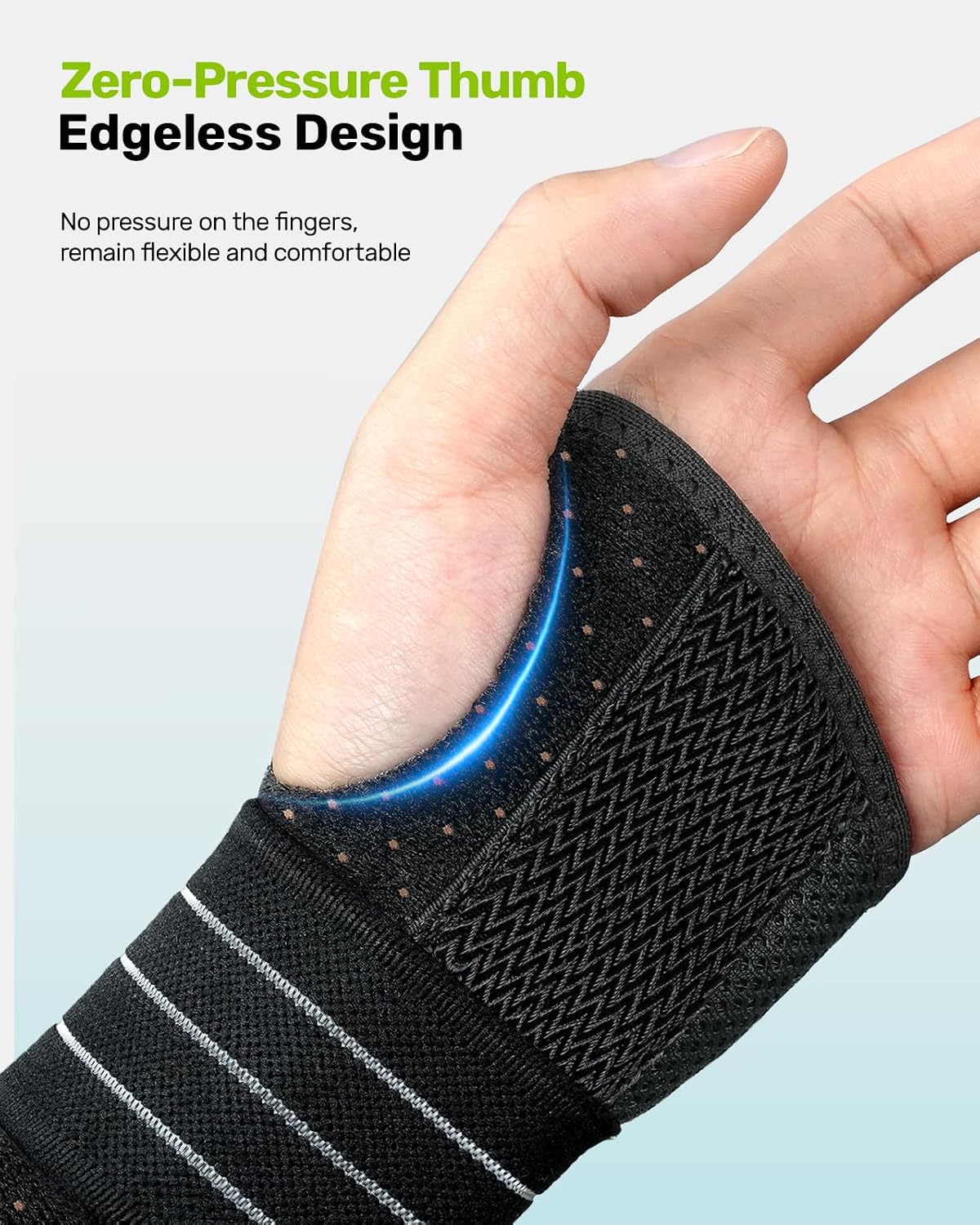 Rakiie Breathable Wrist Support Brace with 3 Metal Splints