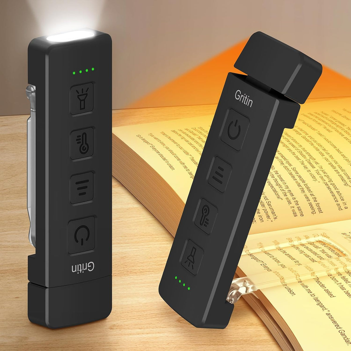 Gritin 2026 Gen 2 Rechargeable Book Light,2-in-1 Reading Light & Torch