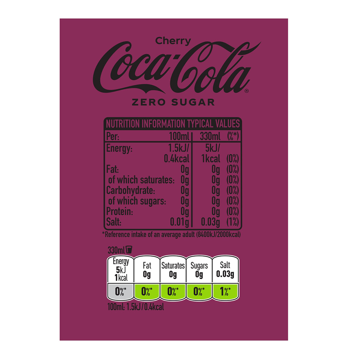 Coca Cola Zero Sugar Lemon 8 x 330ml