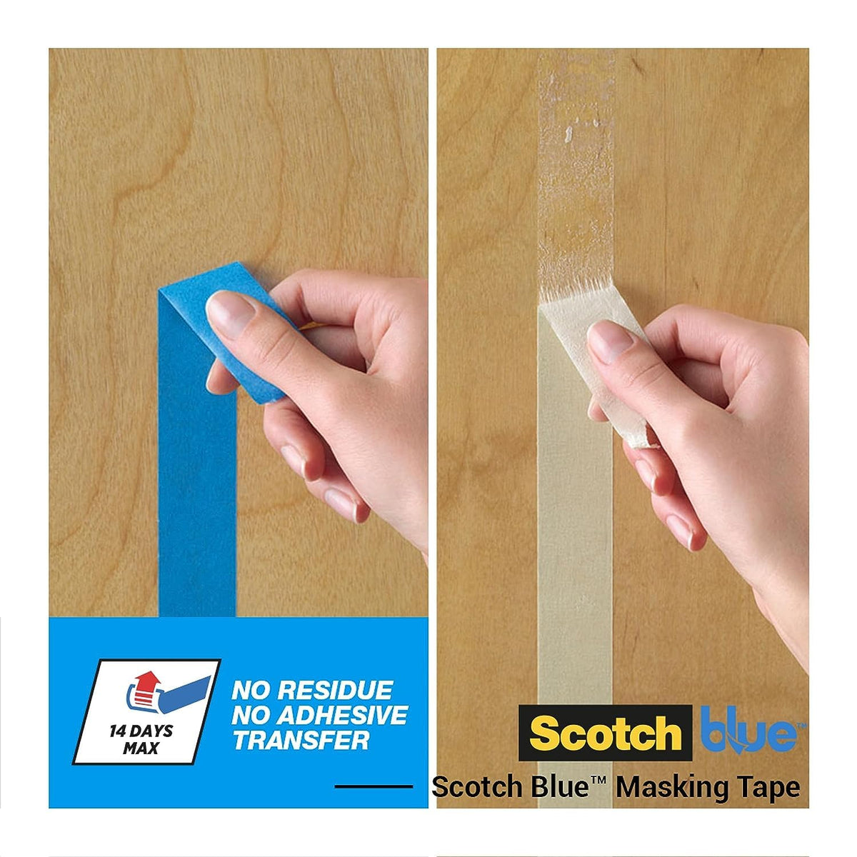 ScotchBlue Multi-Surface Premium Masking Tape, 24mm x 41m, 1 Roll/Pack - Scotch Adhesive Blue Painters Tape, For Painting and Decorating, Indoor & Outdoor, Sticks Well, 100% PEFC
