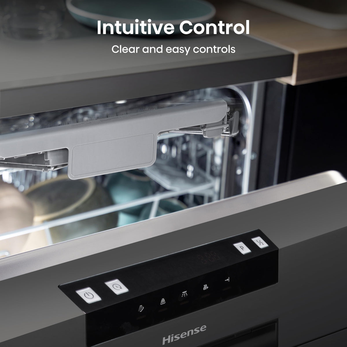 Hisense HS523E15WUK Slimline 10 Places Free Standing Dishwasher White with 30 Minutes Quick Wash [Energy Class E]