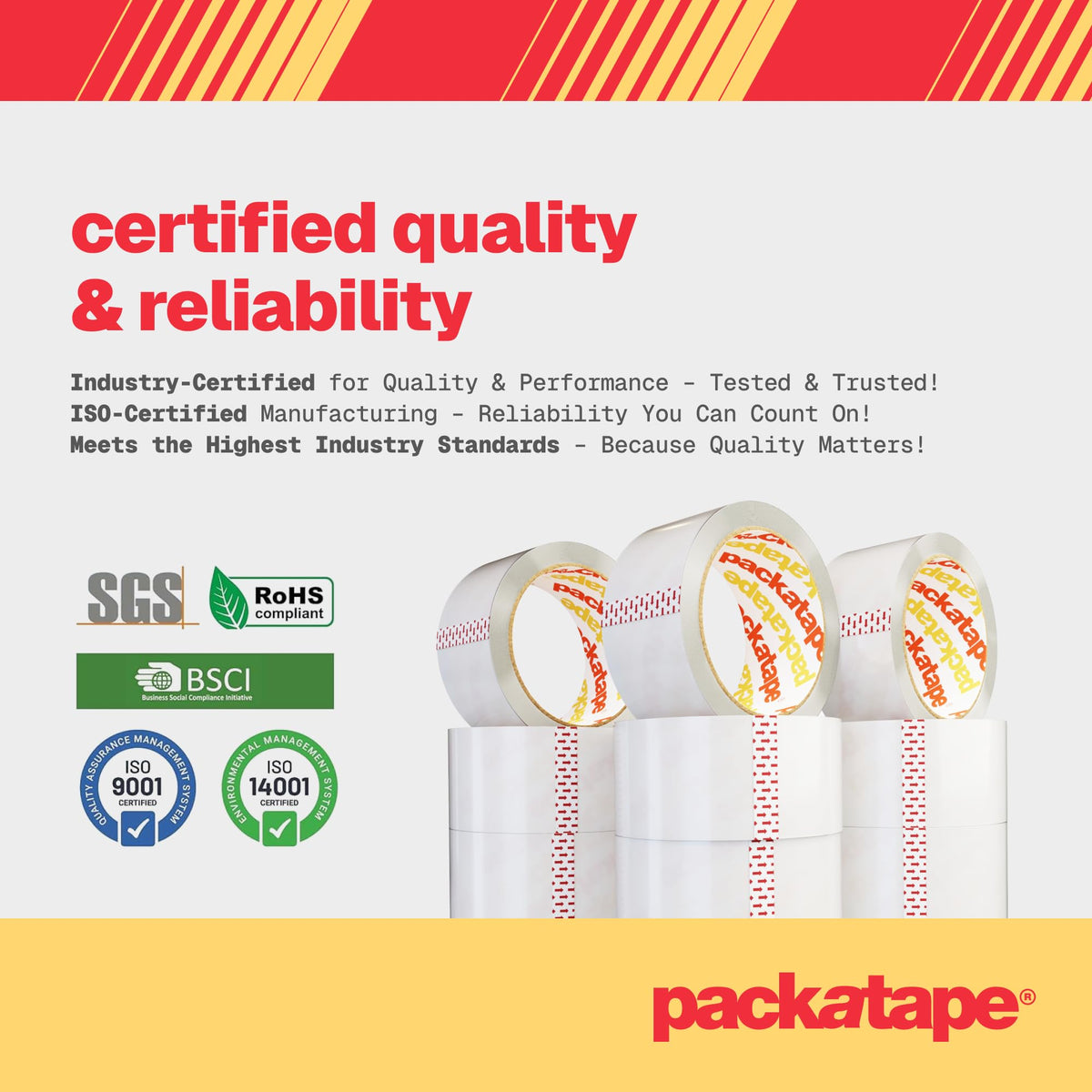 Packatape - 6 Rolls Per Pack 48MM x 66M Brown Packaging Tape for Parcels and Boxes. This 6 rolls pack of Heavy Duty Brown Packing Tape Provides a Strong, Secure and Sticky Seal for your Boxes