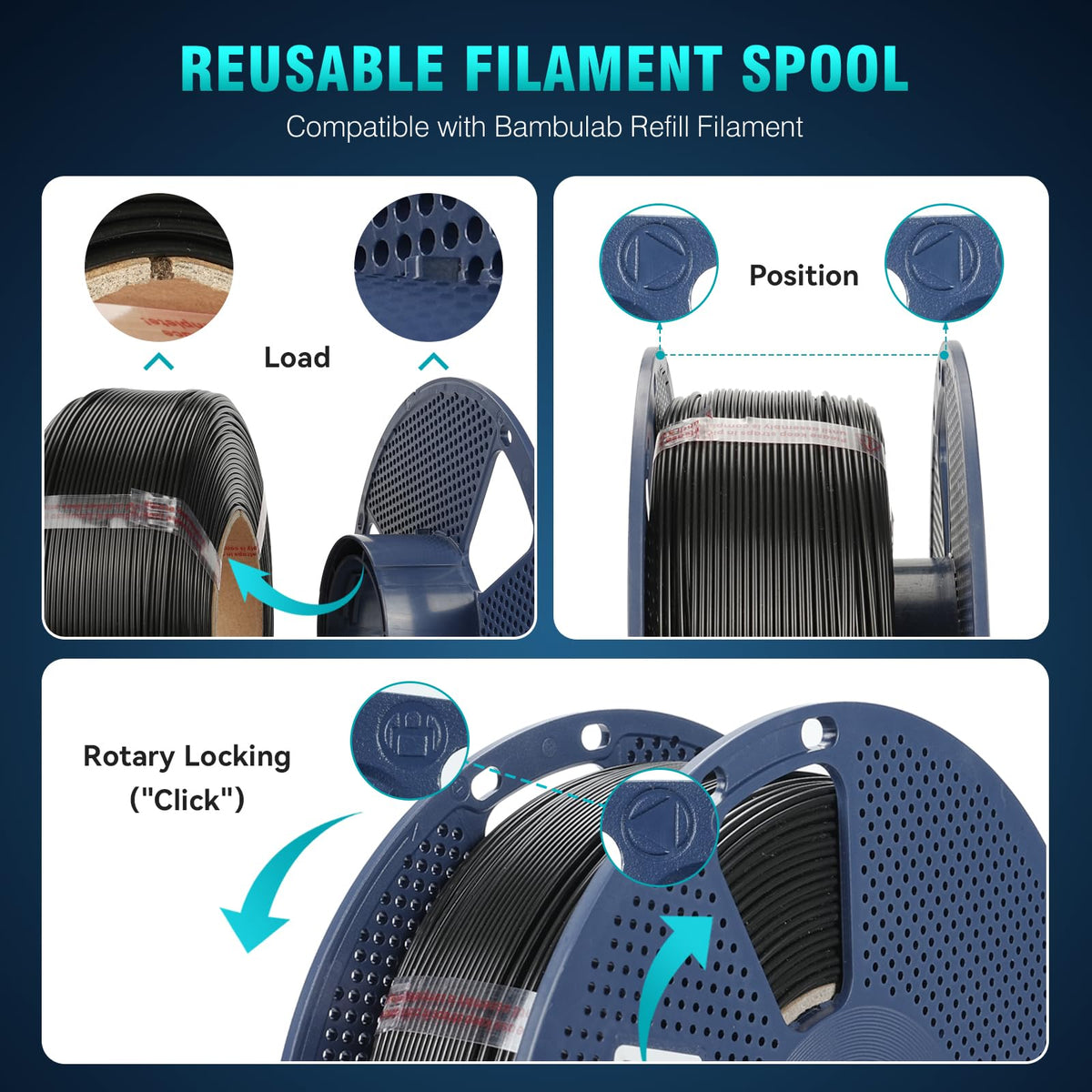 SUNLU Silk PLA+ Filament, Shiny Metallic Silk 3D Filament 1.75mm