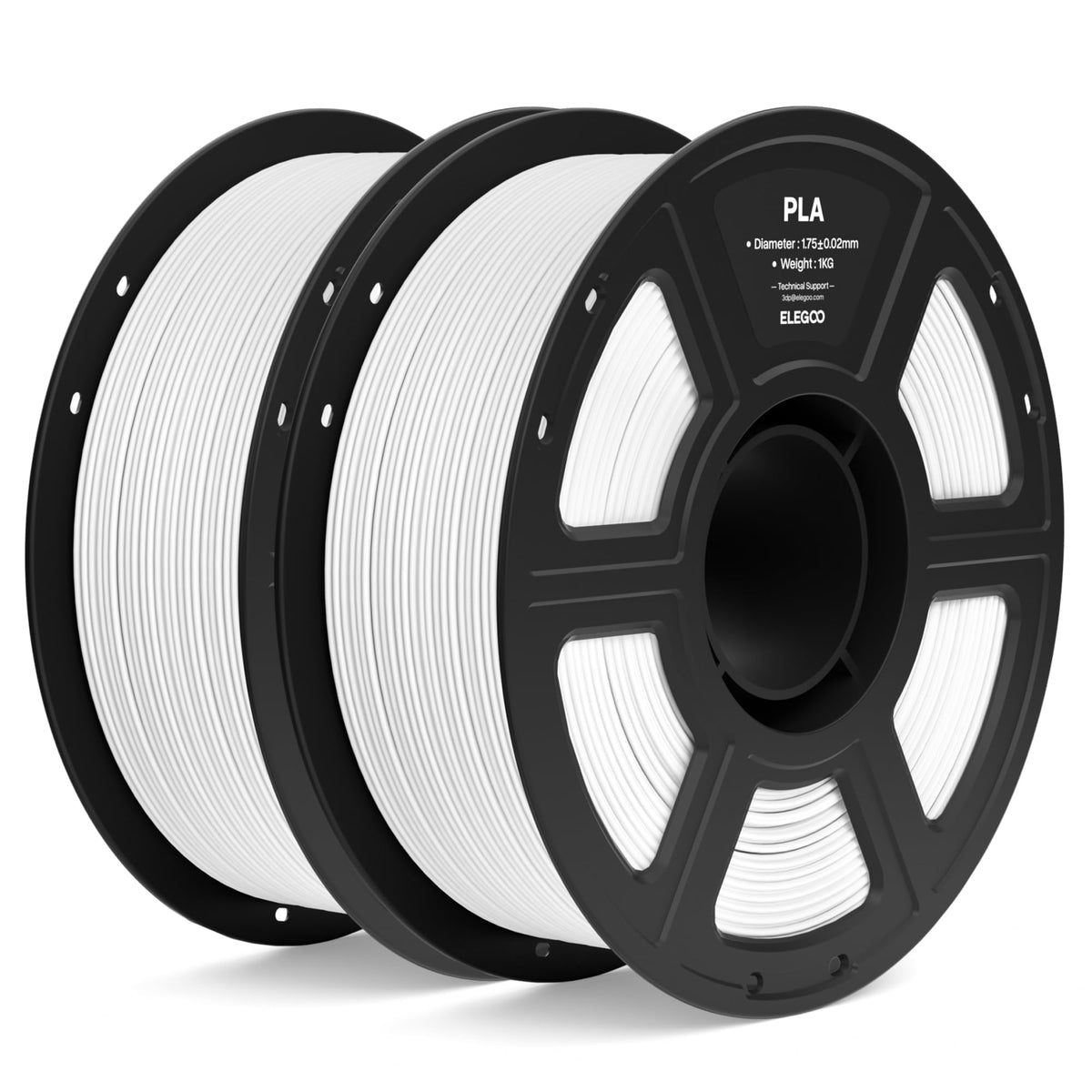 ELEGOO PLA 3D Printer Filament 1.75mm Black 1KG, Easy to Use, Durable