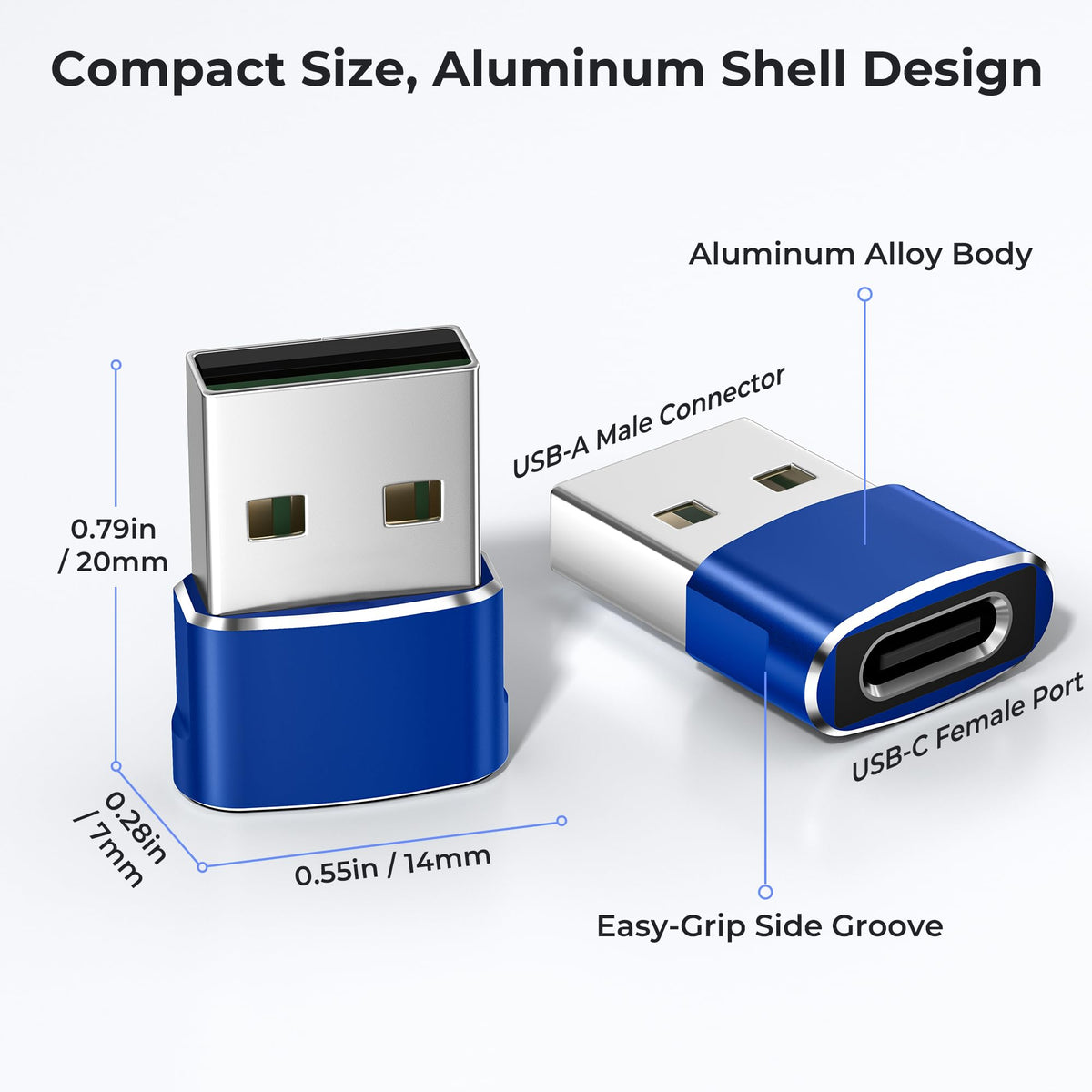 BASESAILOR USB to USB C Adapter,USBC Female to USB A Male Adapter 3Pack
