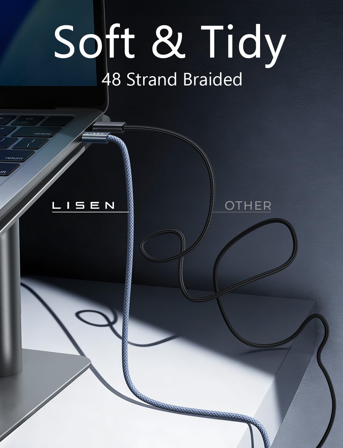 LISEN 240W USB C to USB C Cable 2-Pack, 2m USB C Charger Cable Fast Charger