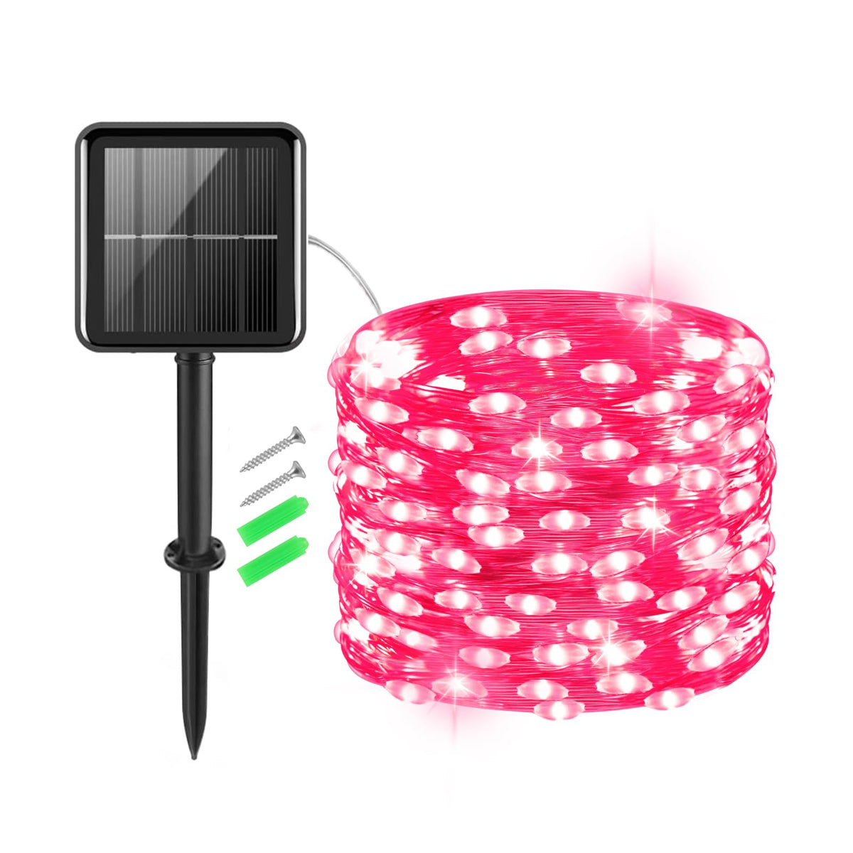 Gcstnn Garden Solar Lights Outdoor, 5M 50 LED Solar Fairy Lights, Copper Wire 8 Modes Waterproof String Lights for Yard, Christmas Tree, Bedroom, Gate, Indoor/Outside Decorations(Orange)