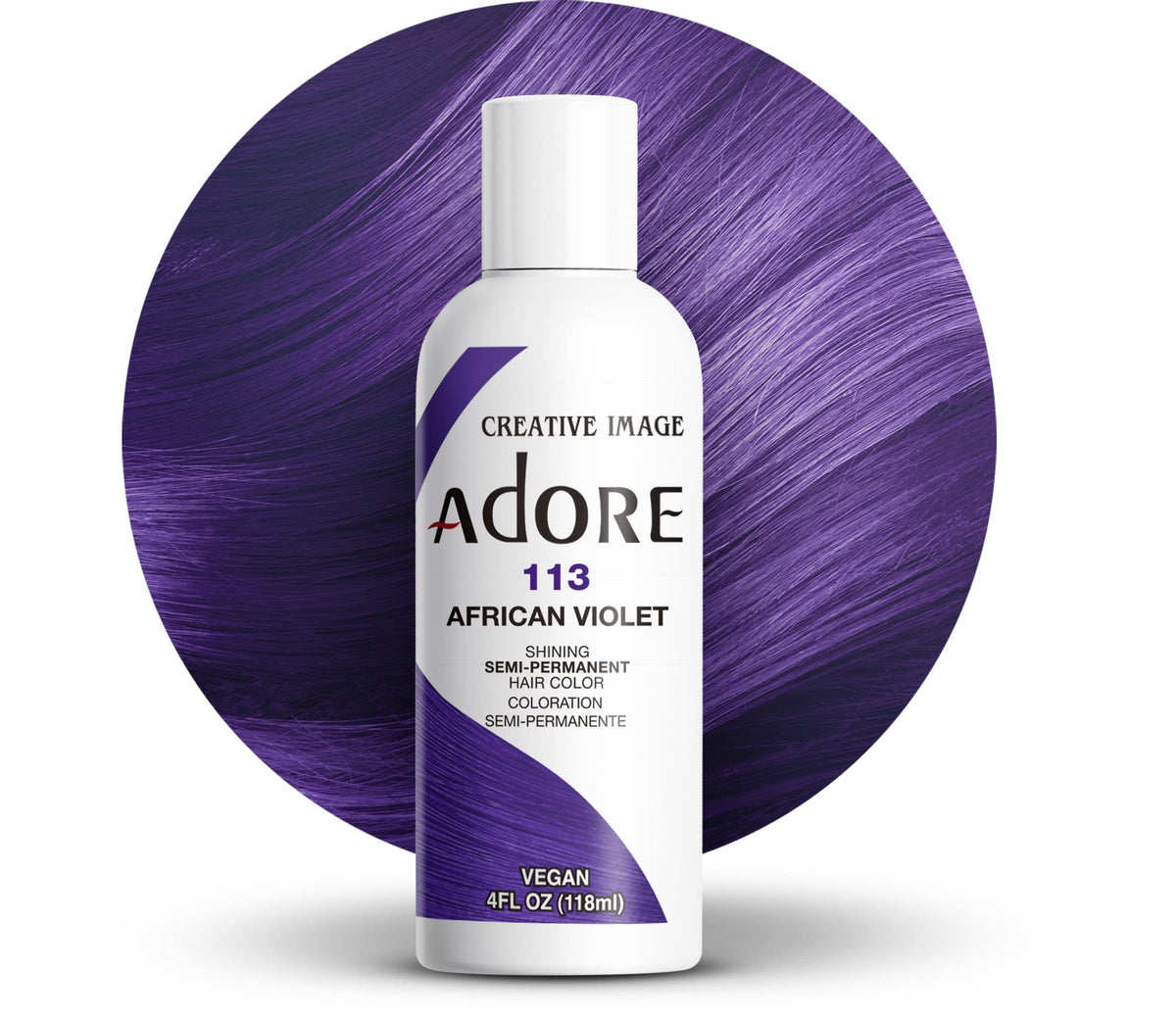 Adore Shining Semi Permanent Hair Colour 121 Jet Black – Vibrant Black Hair Dye, Vegan & Cruelty-Free, Ammonia, Peroxide & Alcohol Free