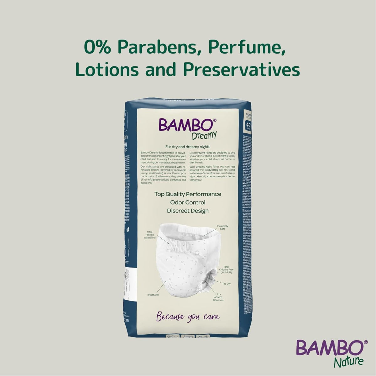 Bambo Nature Dreamy Night Pants Nappies, (Children Aged 8-15, 35-50kg), 10PK Pull Up Pants, Eco Nappies Keep Beds Dry All Night, Pull Ups Training Nappy, Secure, Comfortable, Potty Training