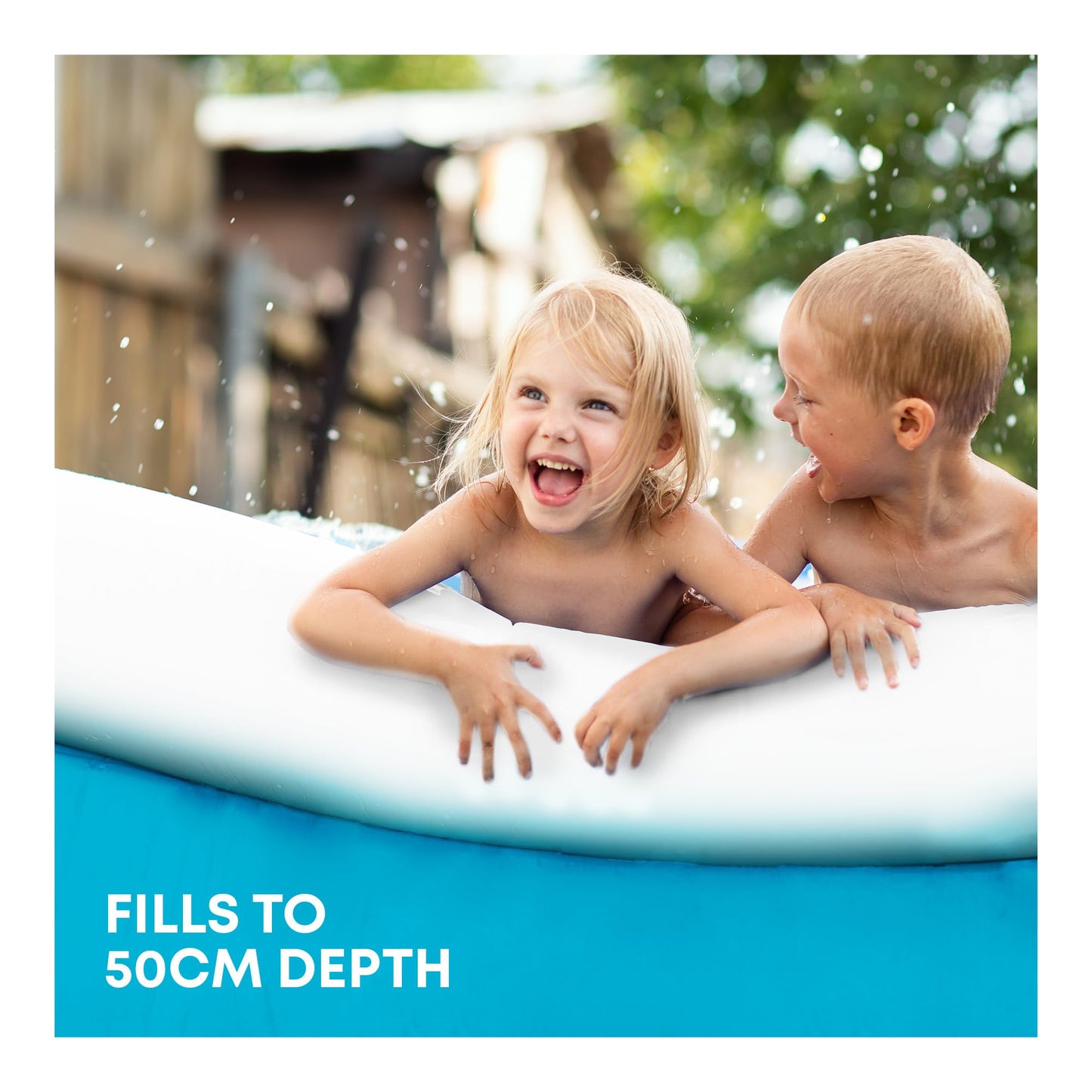 SPLASH! 6ft Inflatable Swimming Pool - Quick Set Inflatable Pool Garden with Double Vinyl Wall, Hose Adaptor, Safety Valve & Repair Patches - Outdoor Paddling Pool for Kids and Adults
