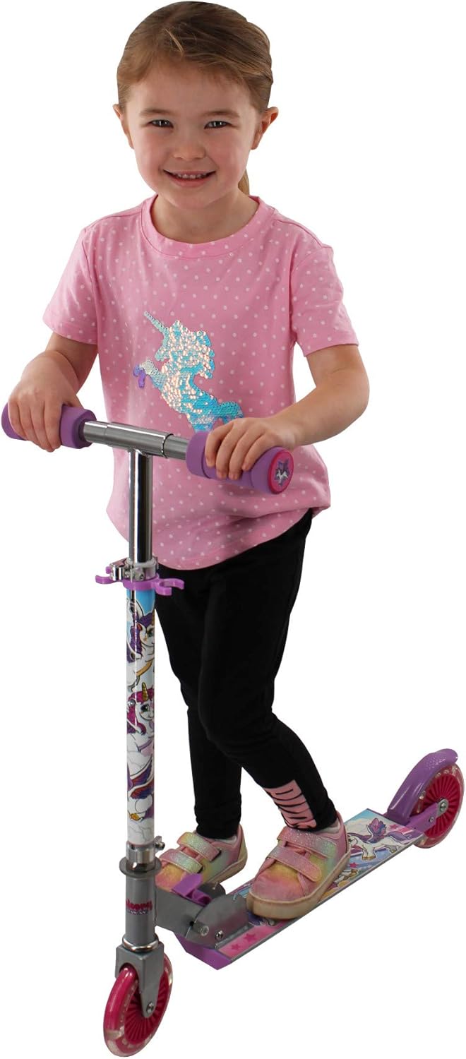 Ozbozz Unicorn Dreamland Scooter with Light-Up Wheels — Foldable | Ages 4-11