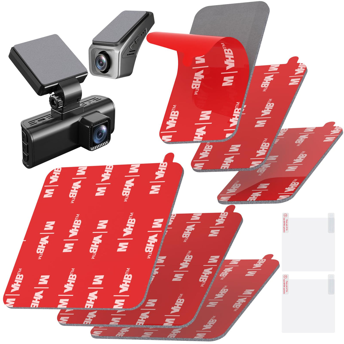 Dash Cam Sticky Pads, 6Pcs Dash Cam Mount Adhesive Pads, Double Sided Sticky Pads for Dashcam GoPro Car Camera Action Camera, Dashcam Sticky Pad for Windscreen & Dashboard, Cuttable Adhesive, 56mm