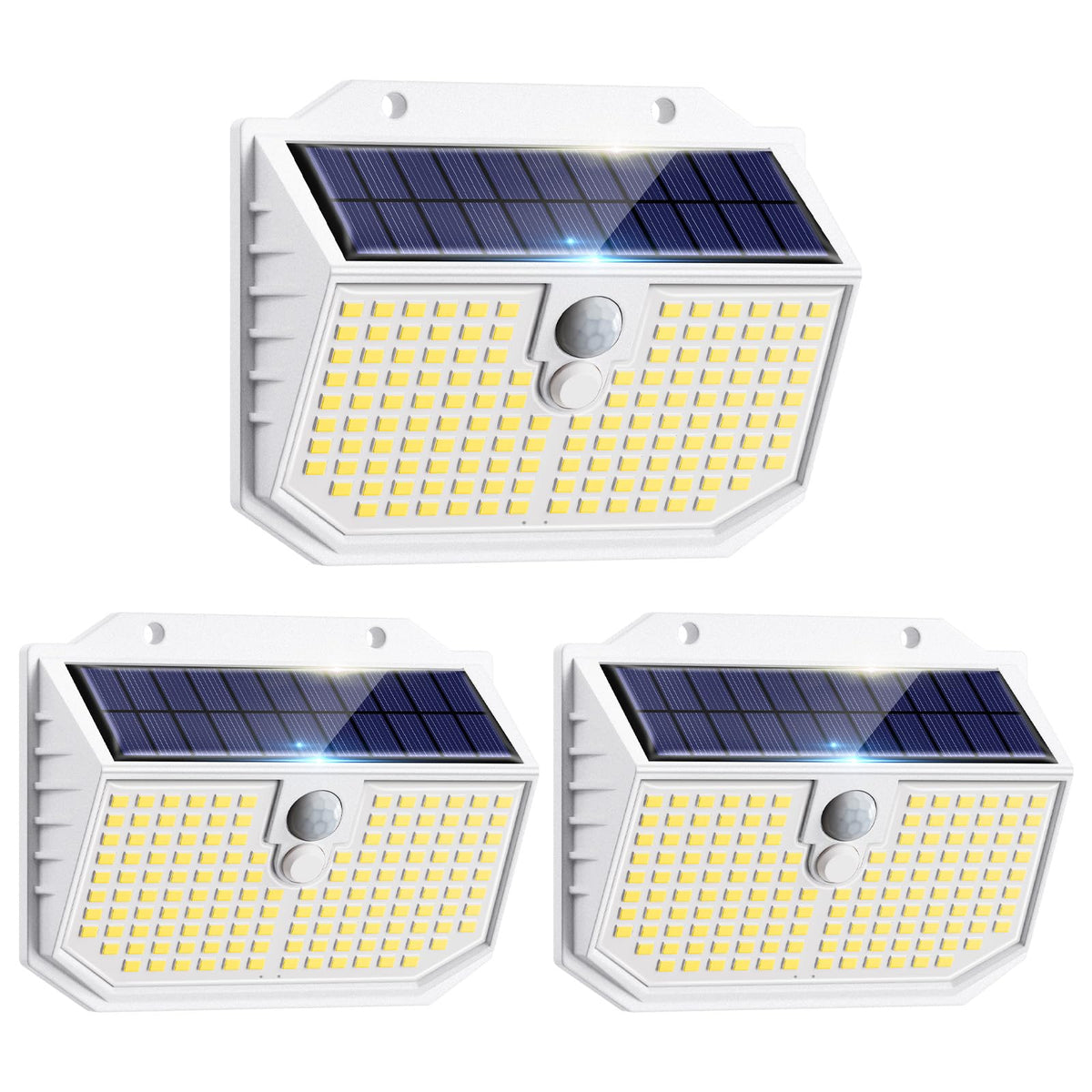 nipify Solar Lights,Upgraded 3000K Warm Solar Garden Lights,3 Modes Motion Sensor and IP65 Waterproof Solar Lights Outdoor Garden for Outside Shed Driveway Backyard Garage Walkway Wall Fences