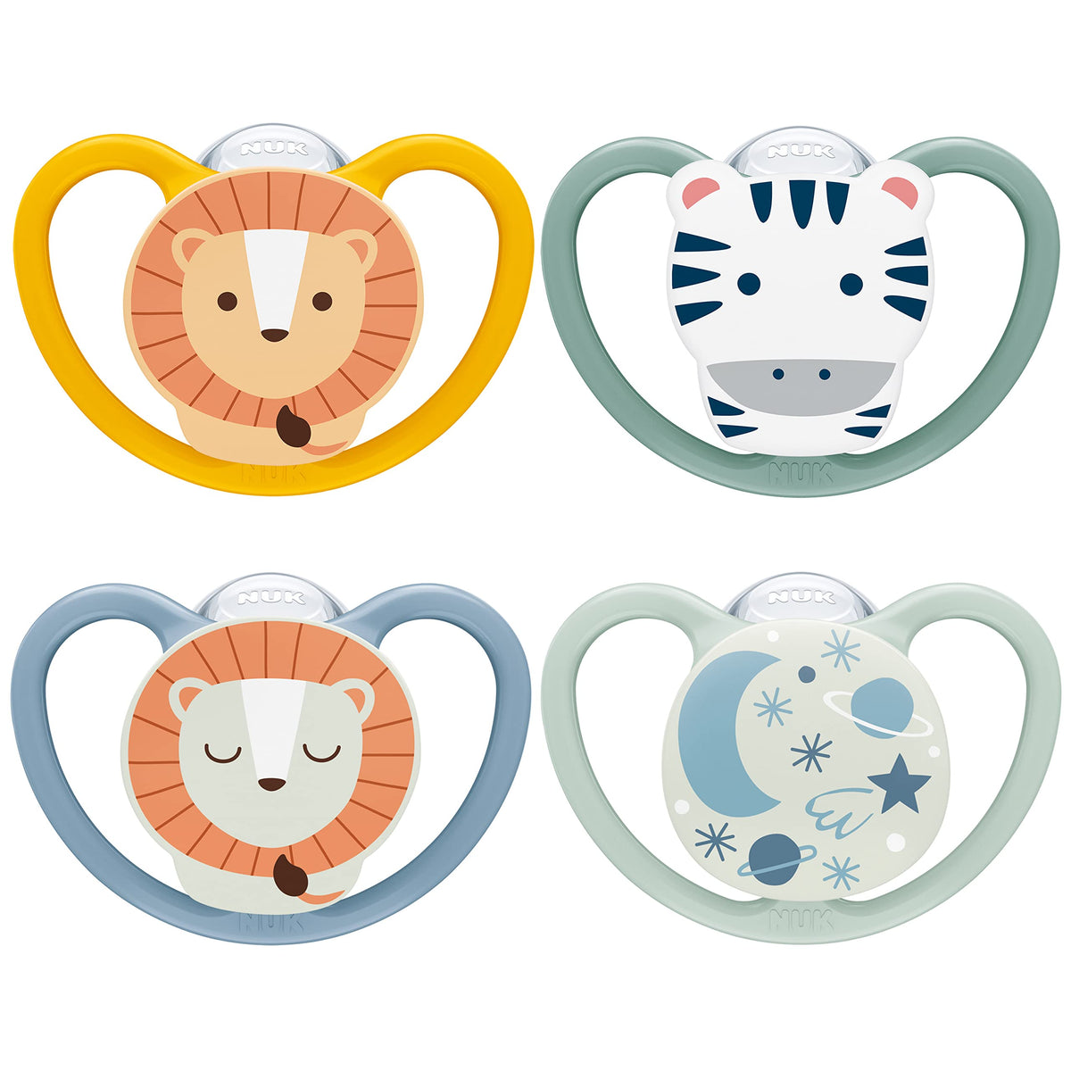 NUK Perfect Match Air Baby Dummies | 6-18 Months | Orthodontic Soothers that Promote Air Flow & Prevent Drool Rash | 95% Baby Acceptance** | Assorted | 4 Count