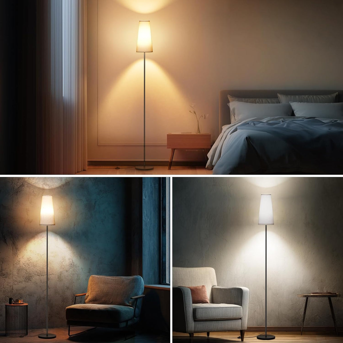 LED Floor Lamp Dimmable with Remote Control, 67" Modern Standing Tall Lamp
