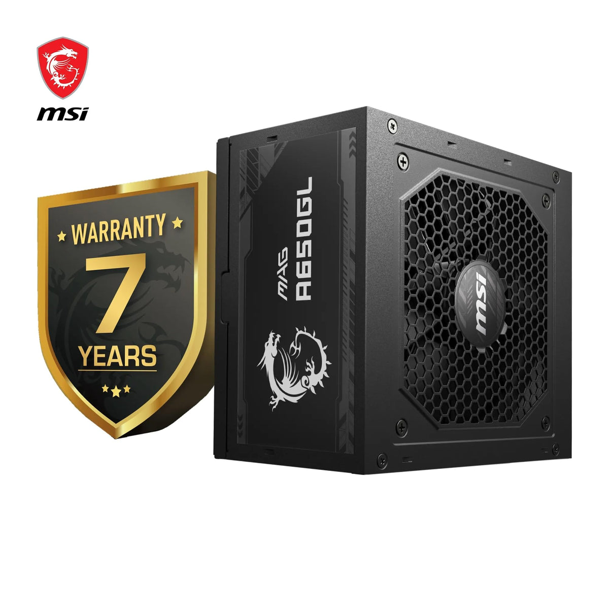 MSI MAG A750GL PCIE5 Power Supply Unit, 750W, 80 Plus Gold, Fully Modular, ATX 3.0, PCIe 5.0 GPU Support, 120mm FDB Fan, Full-Bridge LLC, Flat Black Cables - 7 Year Warranty