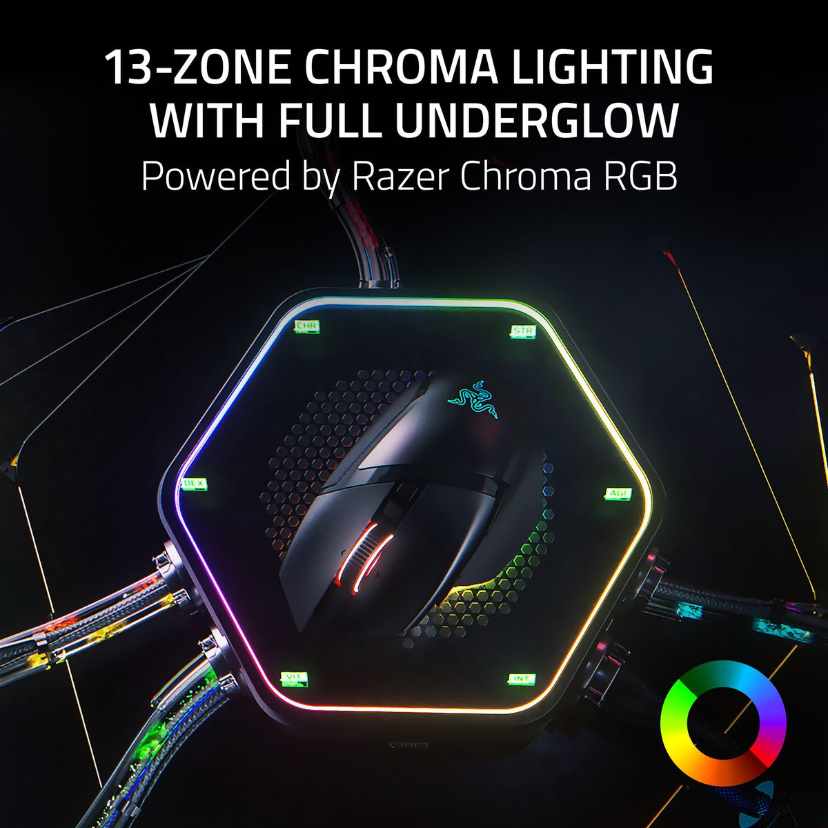 Razer Basilisk V3 - Wired Customisable Gaming Mouse (10+1 Programmable Buttons, HyperScroll Tilt Wheel, 11 Chroma RGB Lighting Zones, Optical Mouse Switches, Focus+ 26K DPI Optical Sensor) Black