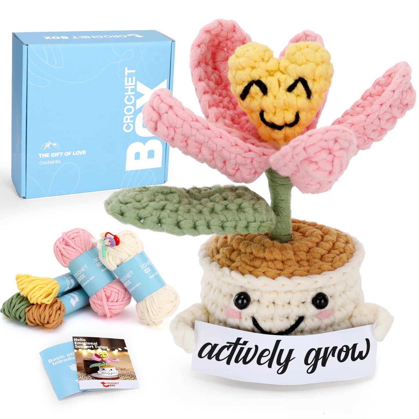 CROCHET BOX Complete Crochet Kit for Beginners - Highland Cow Crochet Kit, Include Video Tutorial, Instruction, Soft Yarn, Birthday Gift for Adults.