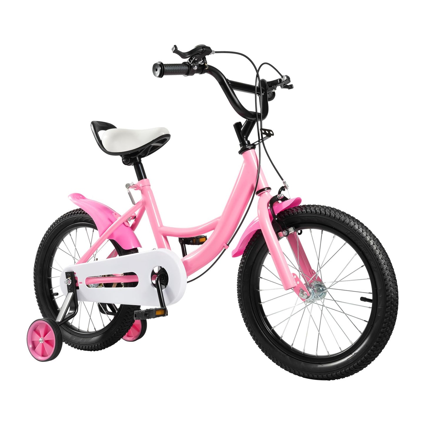 16 Inch Kids Bike with Training Wheels | For Boys & Girls Ages 5-8 | Dual Hand Brakes, Mudguards, Carbon Steel Frame Children's Bicycle