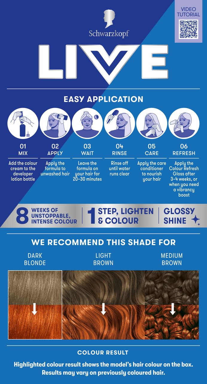 Schwarzkopf LIVE Intense Colour Hair Dye, 099 Deep Black