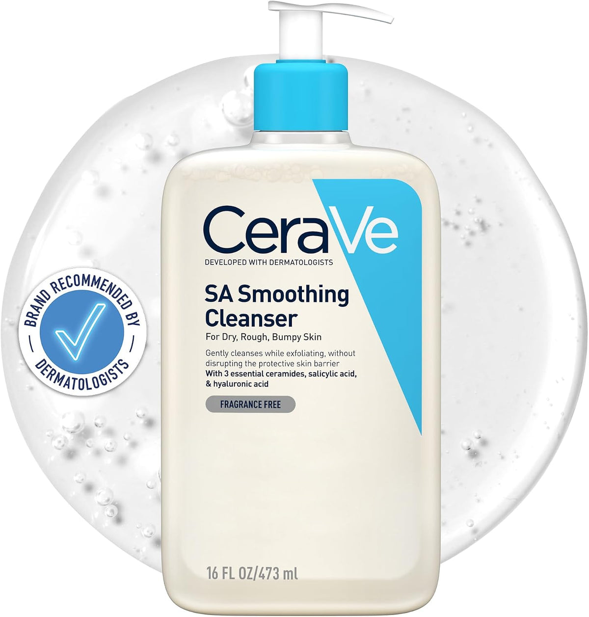 CeraVe SA Smoothing Cleanser, Salicylic Acid, Rough & Bumpy Skin, 473ml