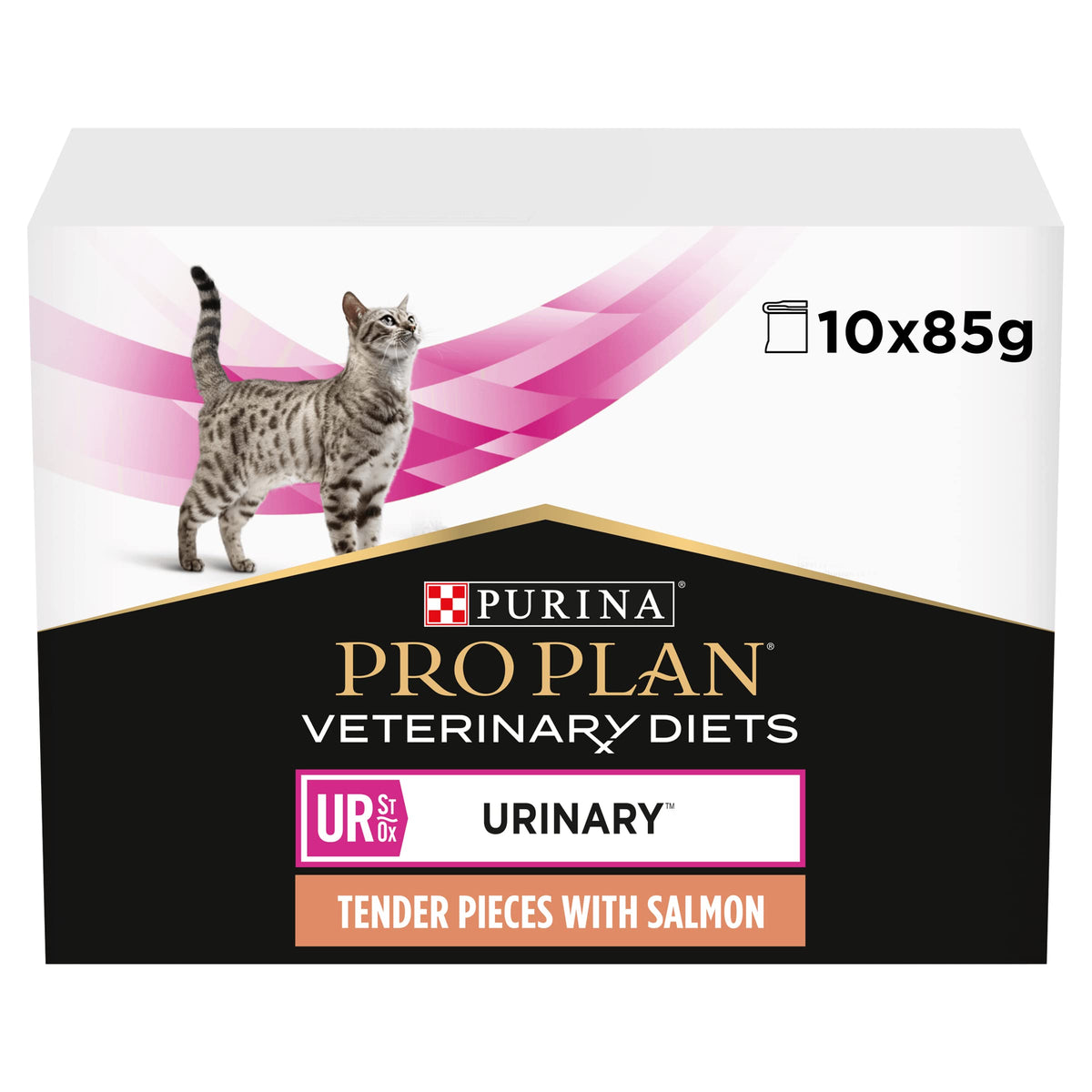 PRO PLAN VETERINARY DIETS UR Urinary Chicken Wet Cat Food 10x85g (Pack of 4)