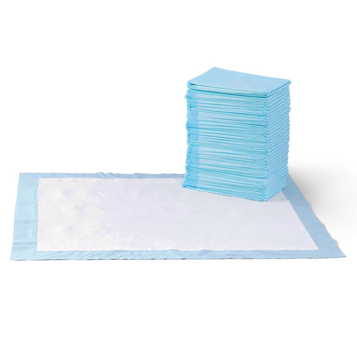 Basics Dog and Puppy Training Pads, Leakproof, 5-Layer Design with Quick-Dry Surface, Regular, Pack of 50, Blue