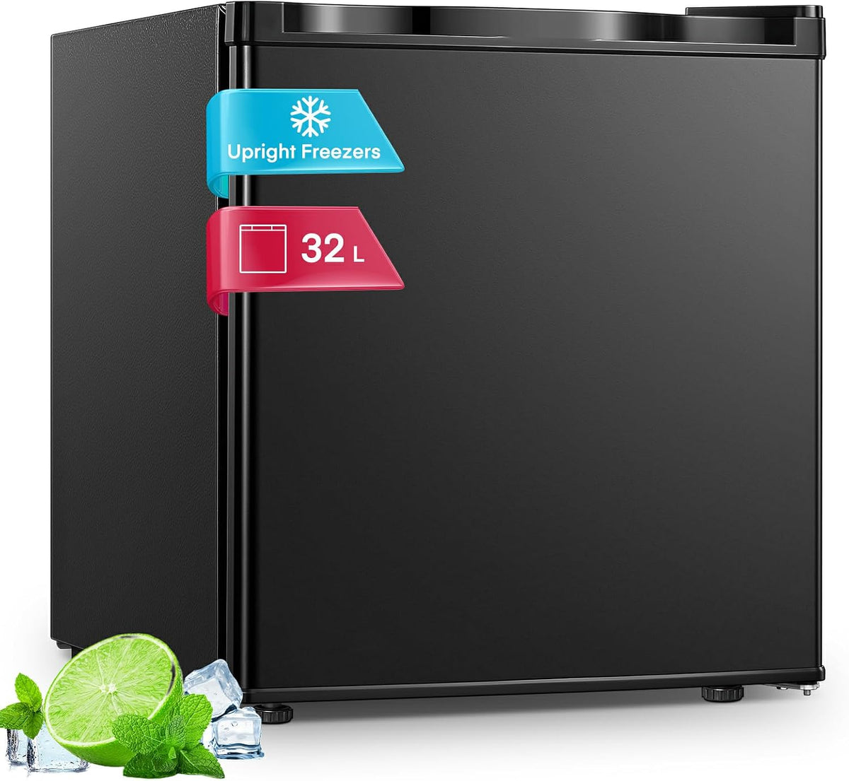 FOHERE Table Top Mini Freezer 32L for Office and Home,Black