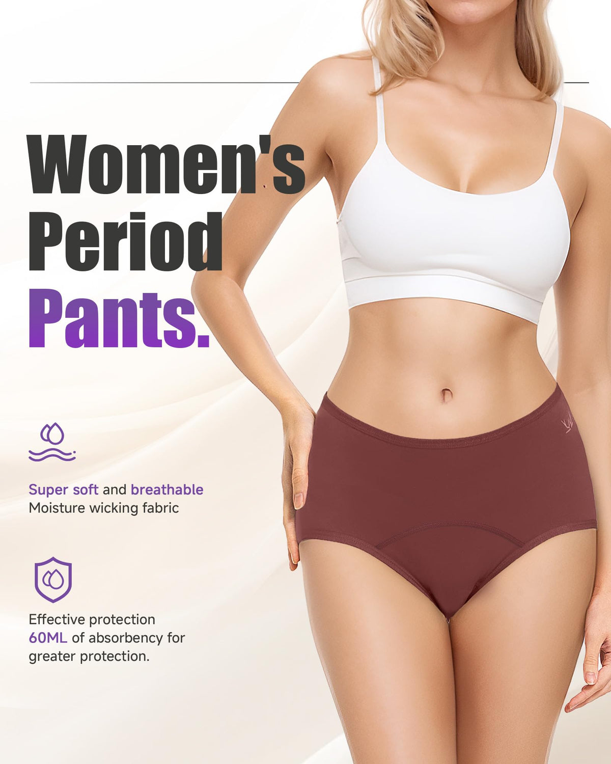 TANSTC Period Pants for Women, Leakproof Period Underwear Pack of 3