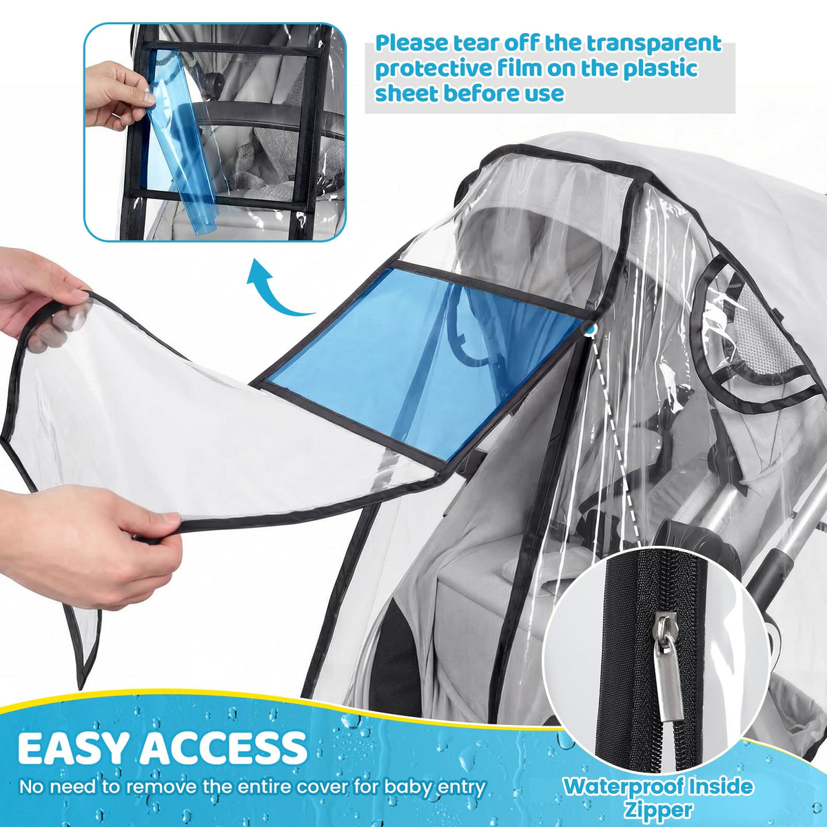 Orzbow Universal Rain Cover, Easy Access Door