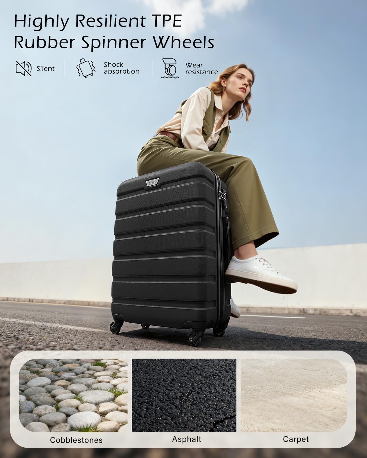 COOLIFE 28 Inch Large Suitcase, ABS+PC, Lightweight Hard Shell Luggage