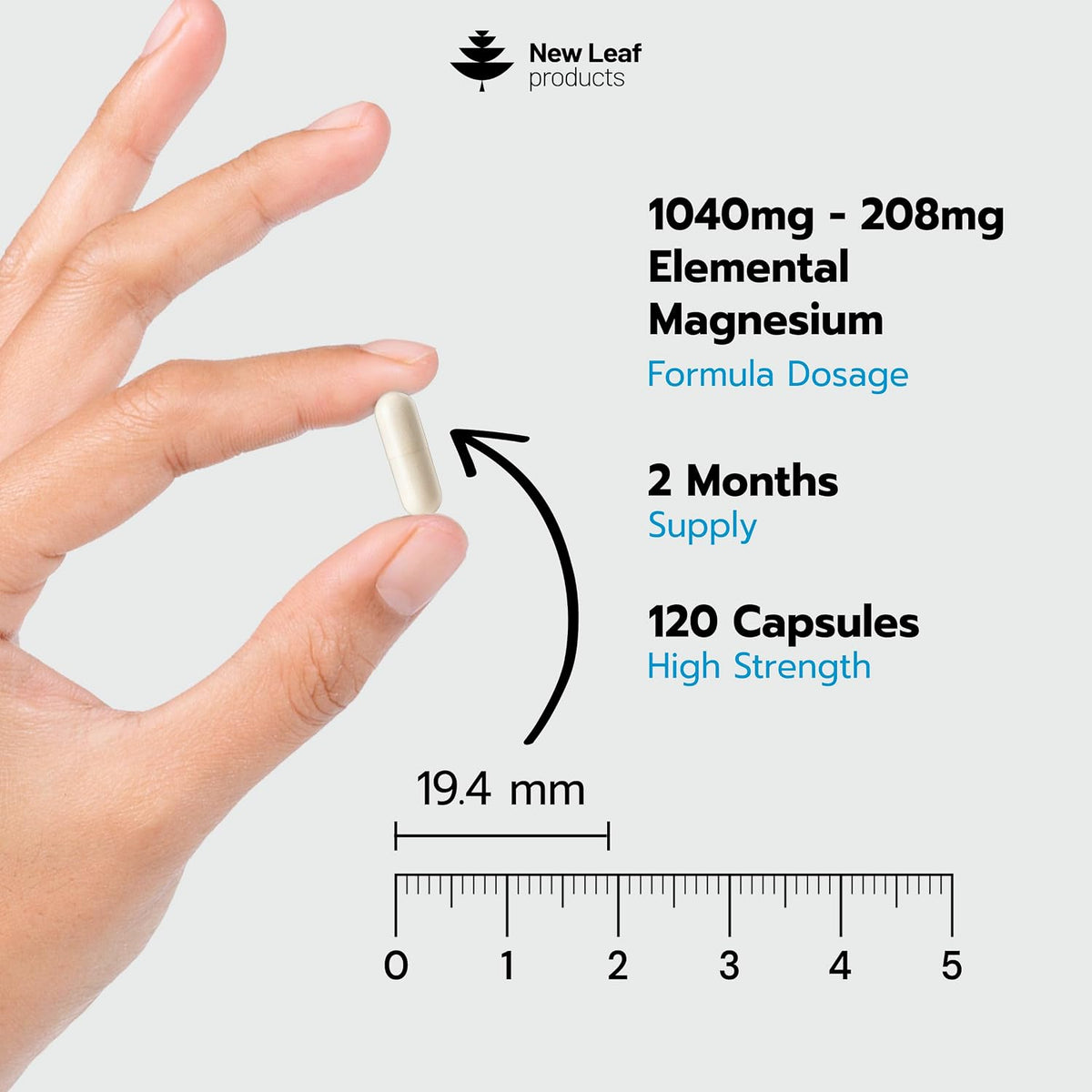 Magnesium Glycinate Capsule - 208mg Elemental of 1040mg, 120 Capsules