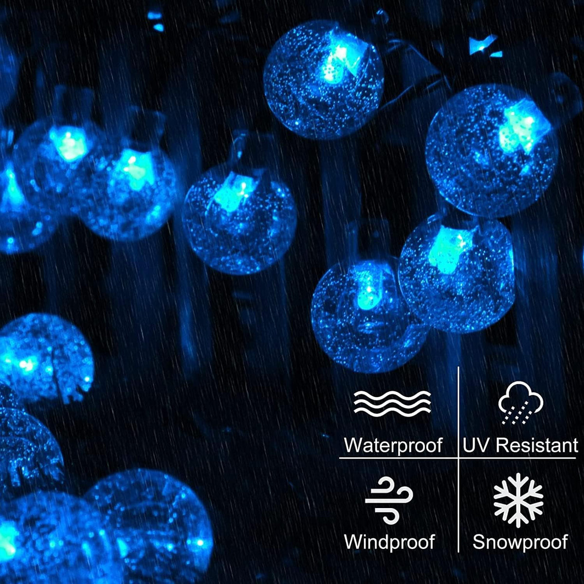 Lezonic Solar String Lights Outdoor, 50LED 7M/23Ft Solar Fairy Lights
