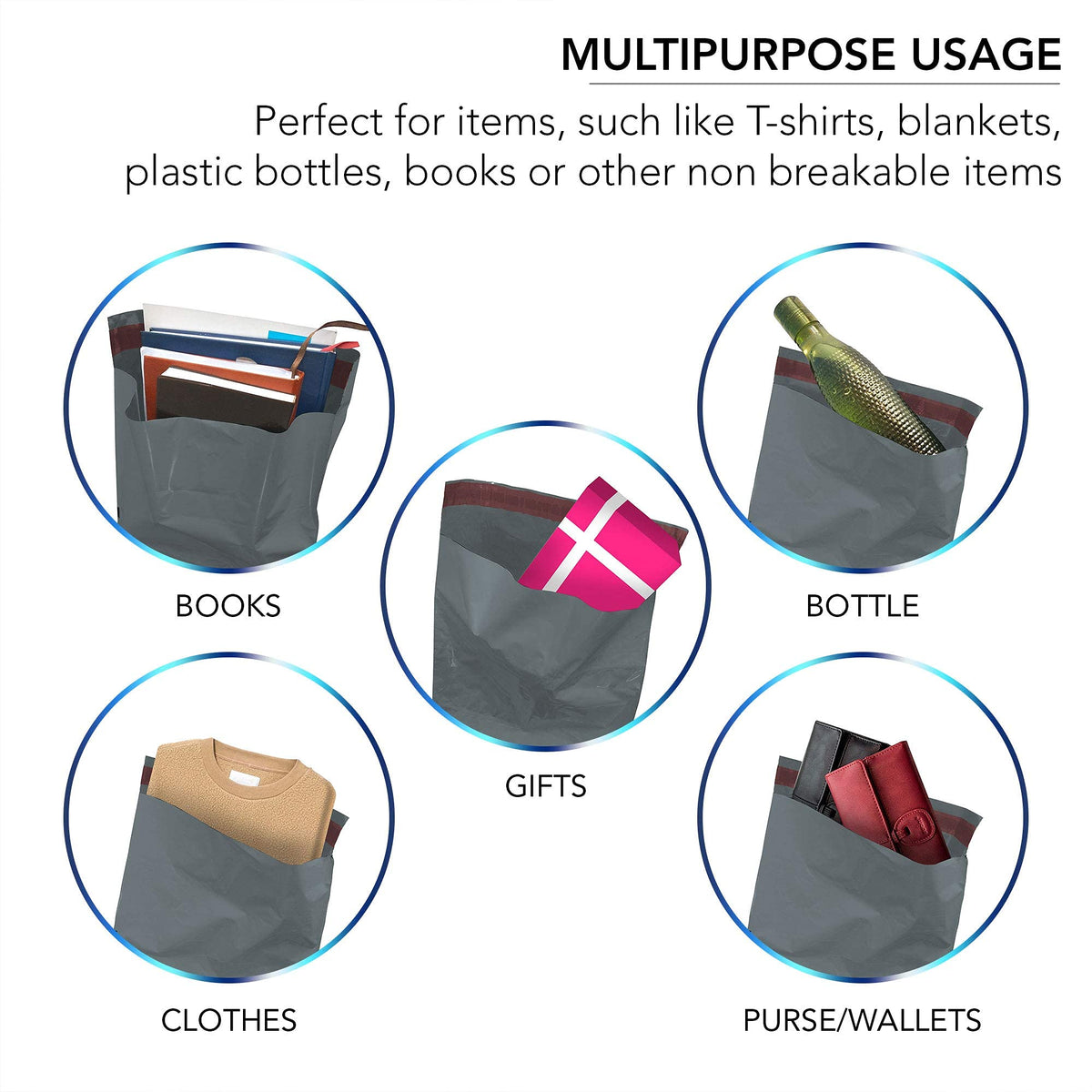 Mailing Bags, iSOUL 100 Pcs Shipping Poly Postal Self Seal Bags in Size 12” x 16" Inch Size Small Mailing Bags Postage Packaging Bags 305mm to 407mm