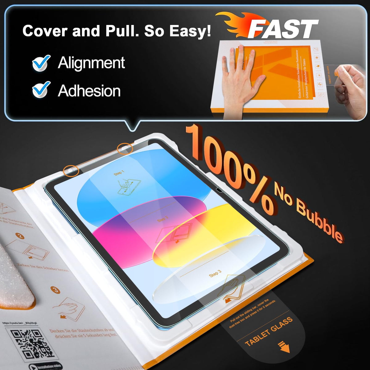 TOPESCT 2-Pack Screen Protector for iPad (A16) 11th/10th Generation (2025/2022,11 inch/10.9 Inch),9H Tempered Glass Film (iPad 11th/10th Generation（2025/2022), 2 Pack