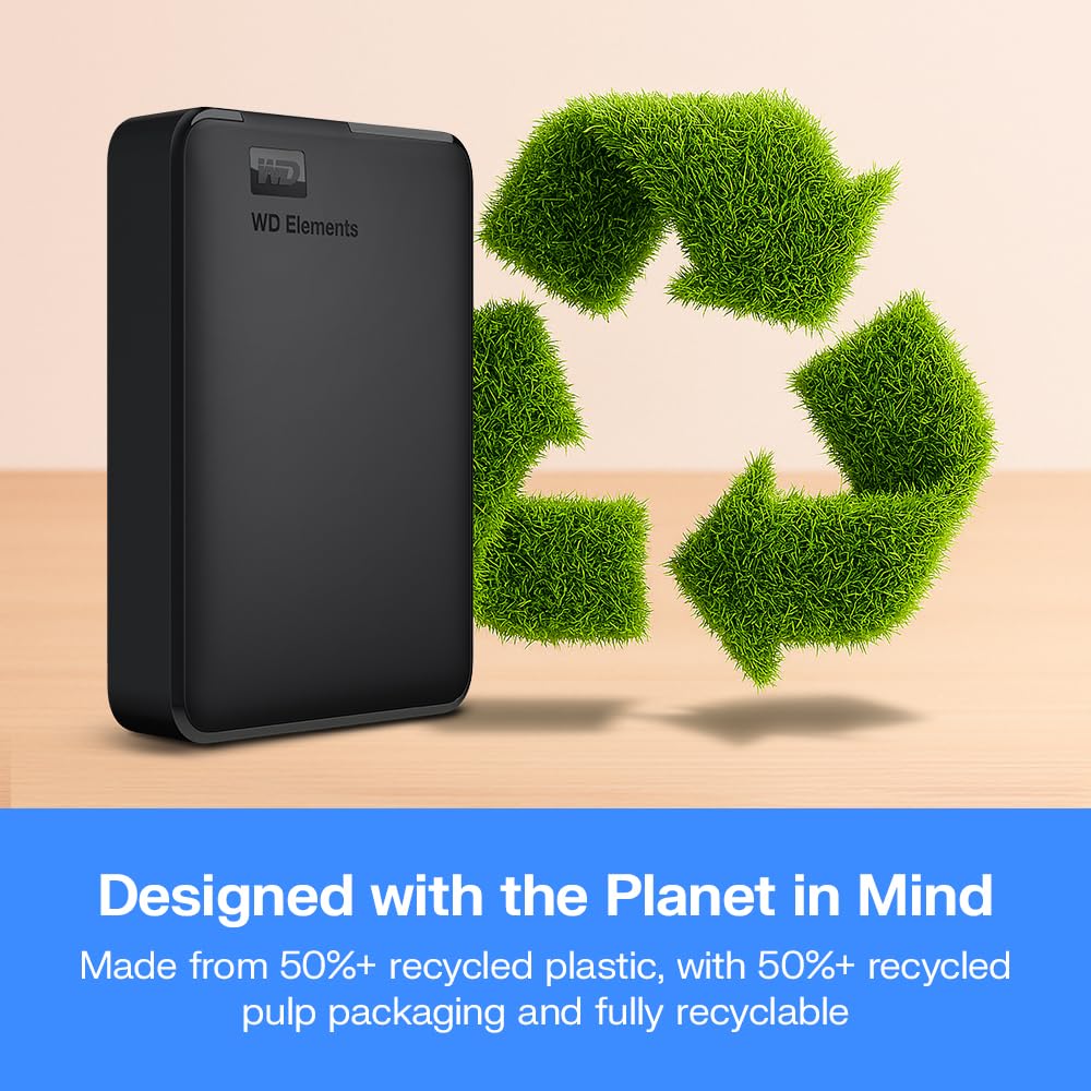 WD 5TB Elements AE Portable External Hard Drive, SuperSpeed USB 3.2 Gen 1/USB 3.0, Plug-and-Play, Formatted for Windows, Black