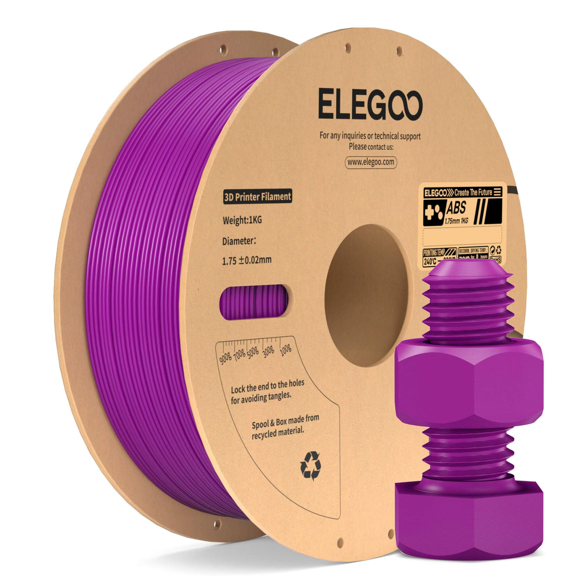 ELEGOO TPU Filament 1.75mm Grey 1KG, 95A Flexible Soft 3D Printing Filament 1KG Spool(2.2lbs) Fits for Most FDM 3D Printers