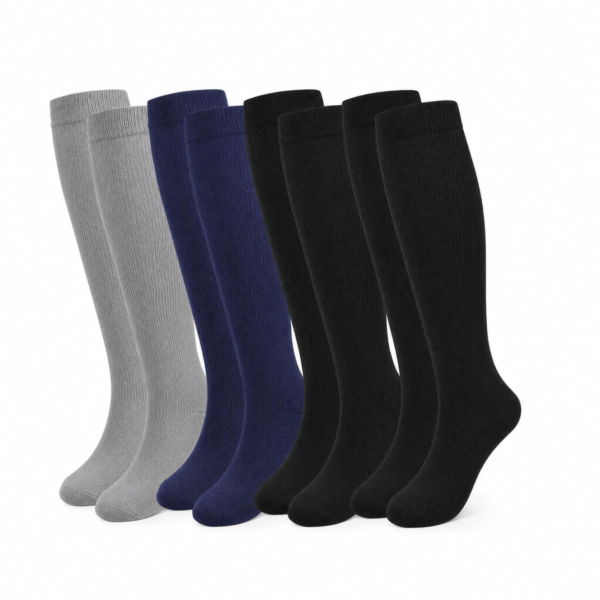 Compression Socks, (2/4/6/7 Pairs) for Men & Women 15-20 mmHg is Best for Athletics, Running, Flight Travel, Support
