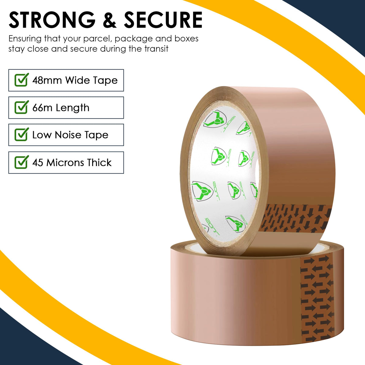 iSOUL Parcel Tape, 6 Rolls Packing Tape Strong Heavy Duty Fragile Tape 48mm x 66m For Packing Boxes Packaging Tape Moving tape Parcel Tape Strong Fragile, Packing Tape Strong for Moving House