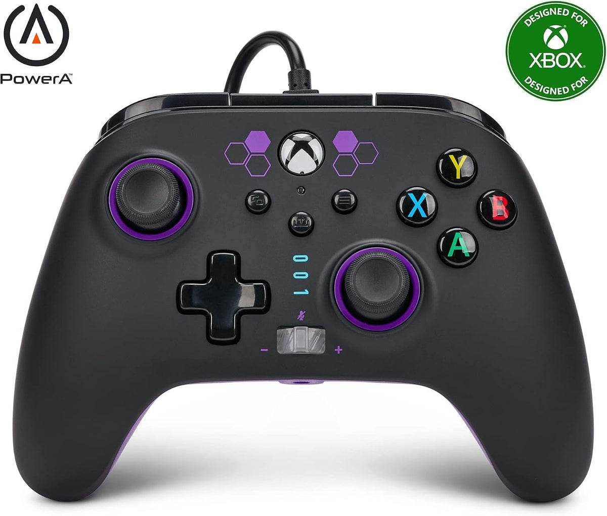 PowerA Enhanced Wired Controller for Xbox Series X|S, Wired Video Game Controller, Gamepad for Xbox X and S, Officially Licenced by Xbox, 2 Years Manufacturer Warranty - Purple Hex